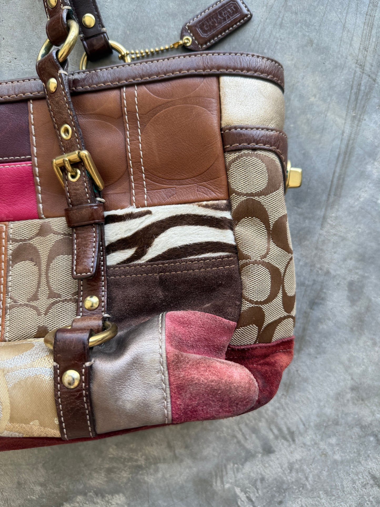 Coach Holiday Patchwork Gallery Tote