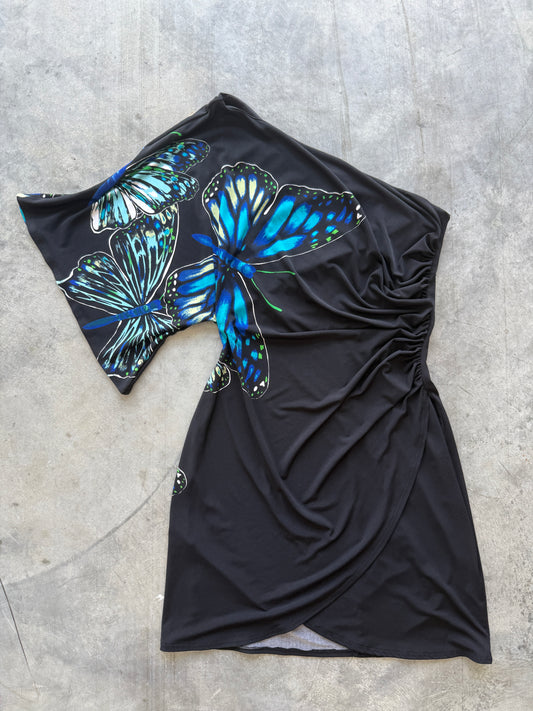 Bisou Bisou Butterfly Over The Shoulder Dress - M