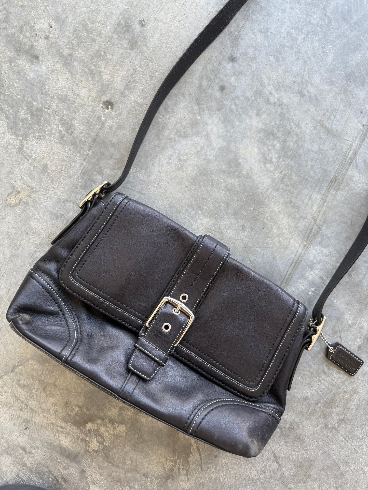 Coach Hampton Black Leather Bag