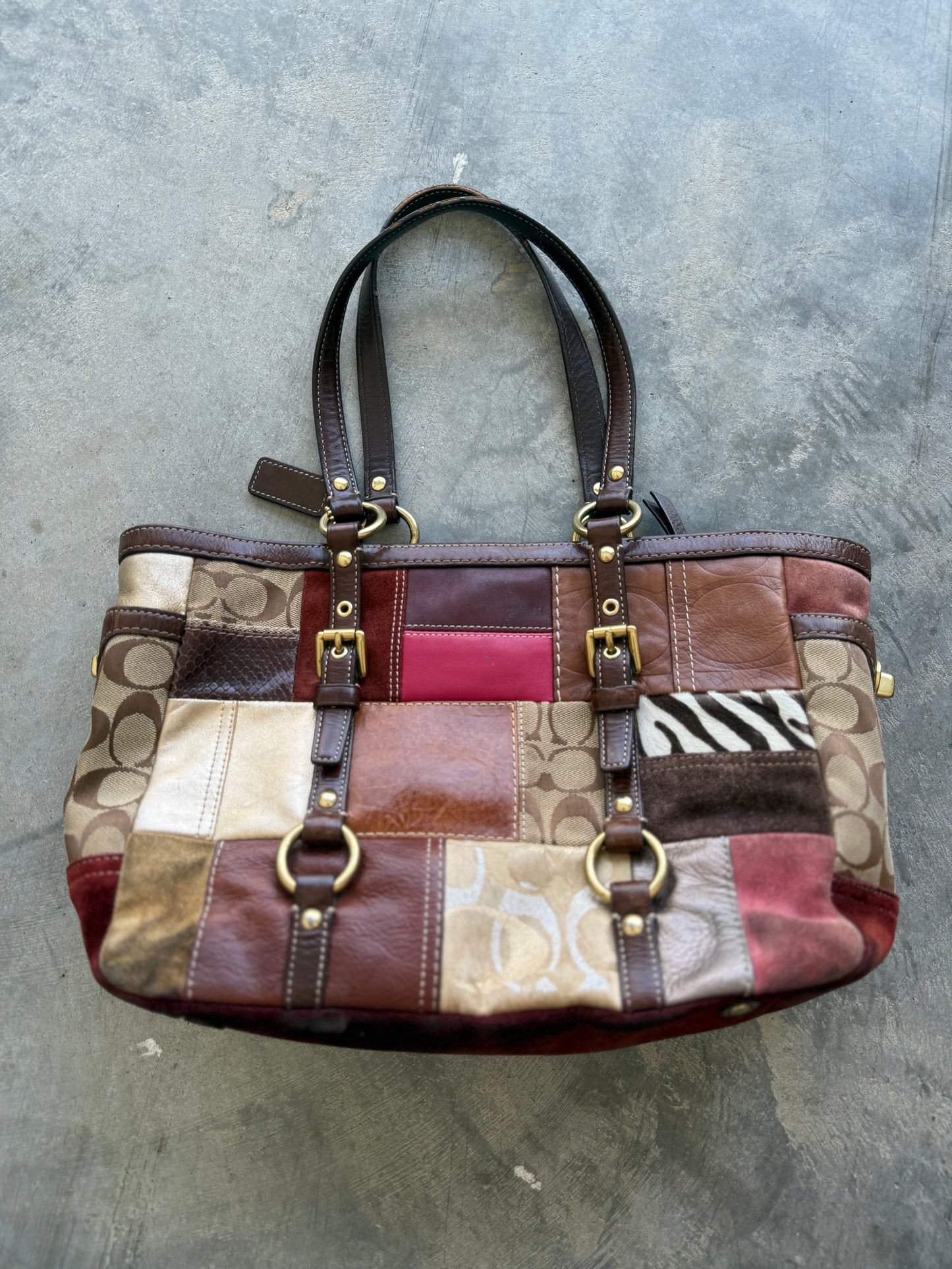 Coach Holiday Patchwork Gallery Tote