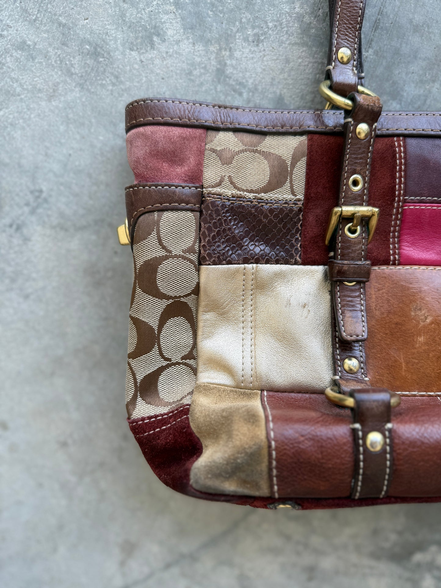 Coach Holiday Patchwork Gallery Tote