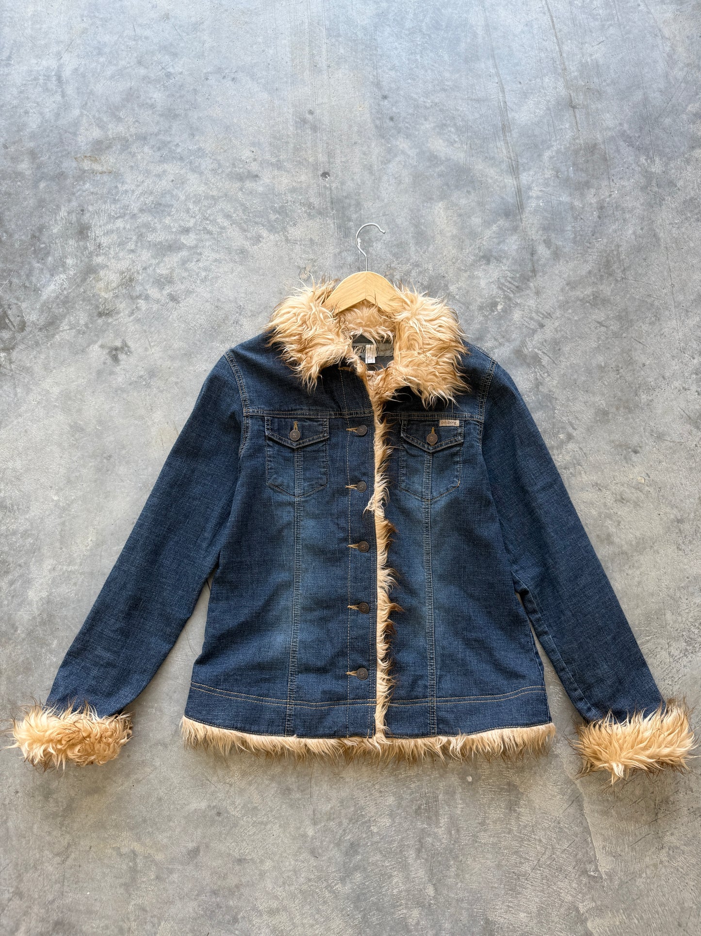 Billabong Faux Fur Jean Jacket - L