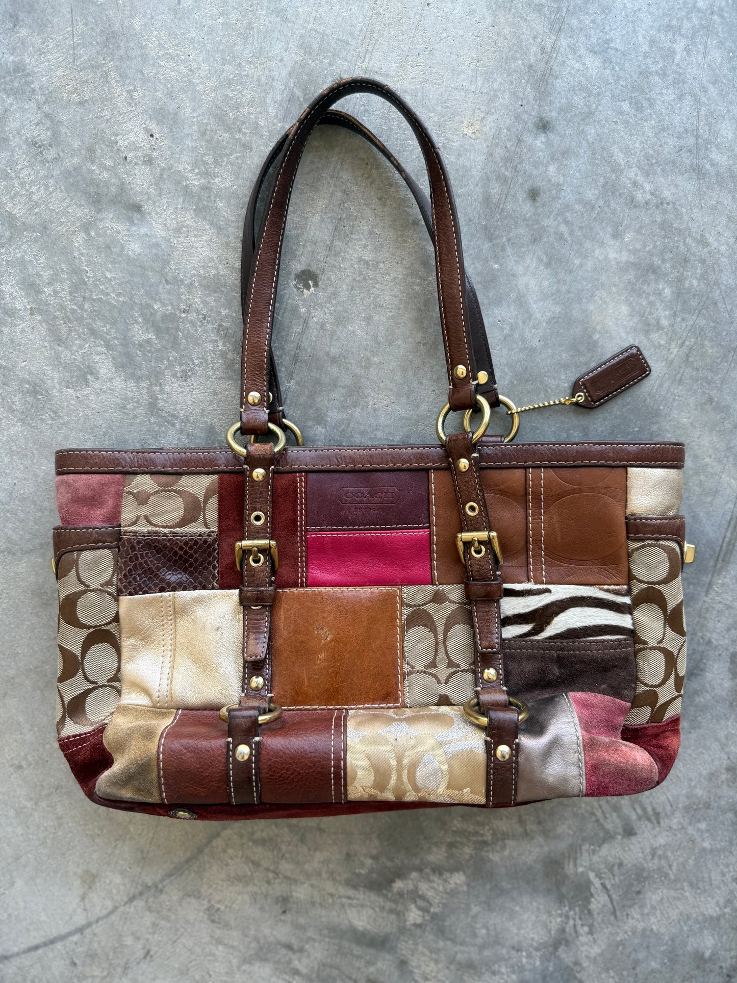 Coach Holiday Patchwork Gallery Tote