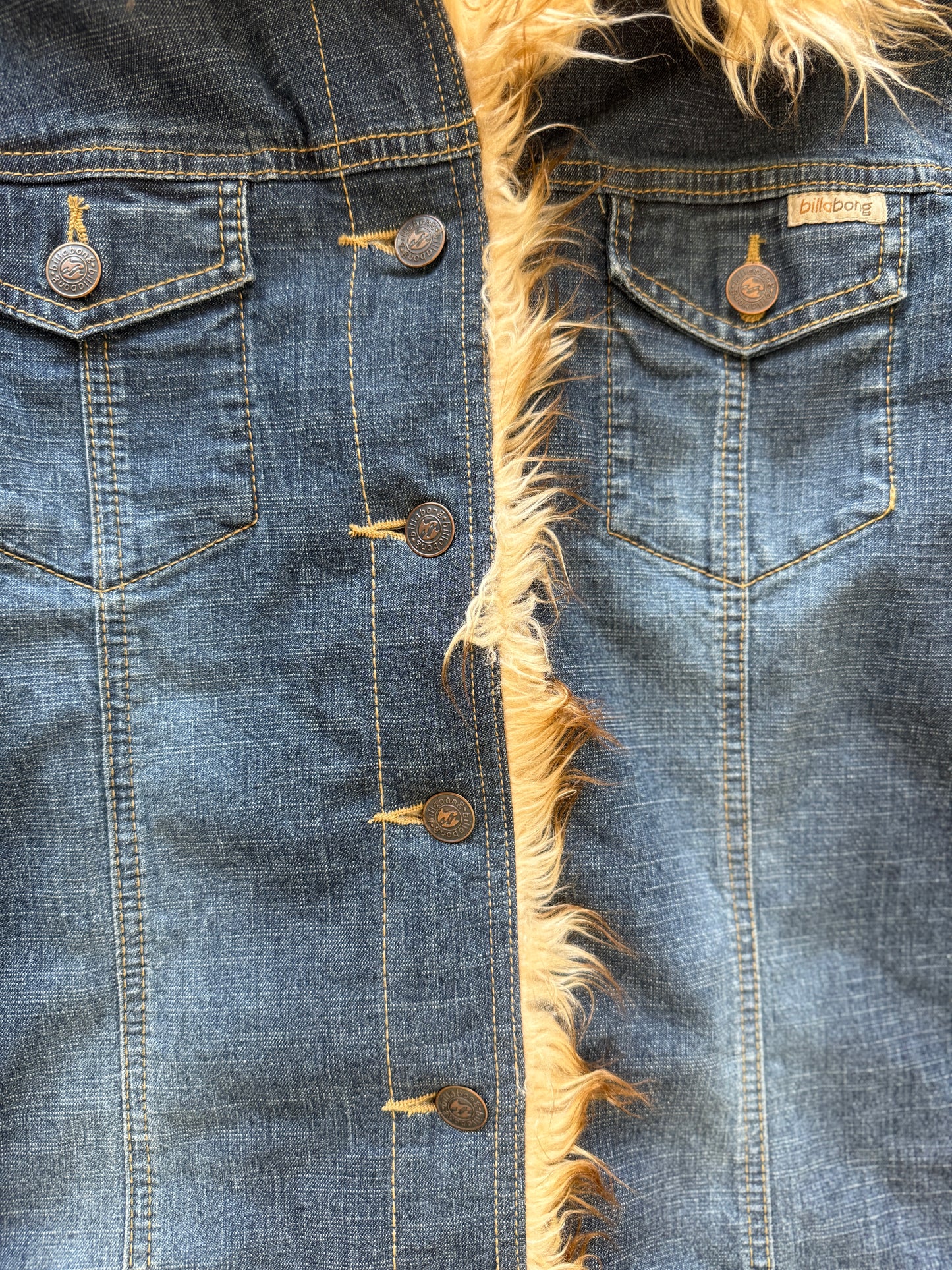 Billabong Faux Fur Jean Jacket - L