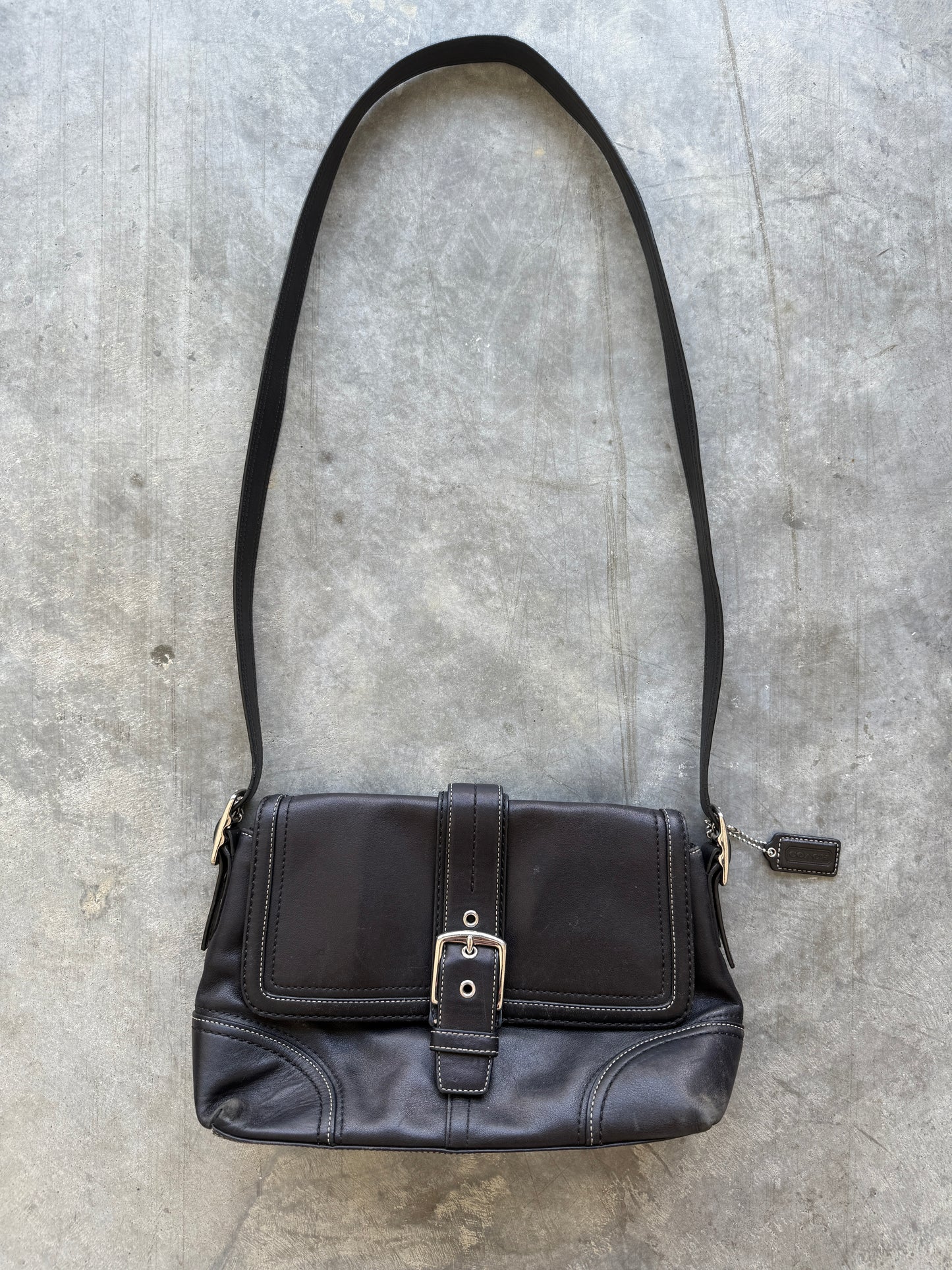 Coach Hampton Black Leather Bag